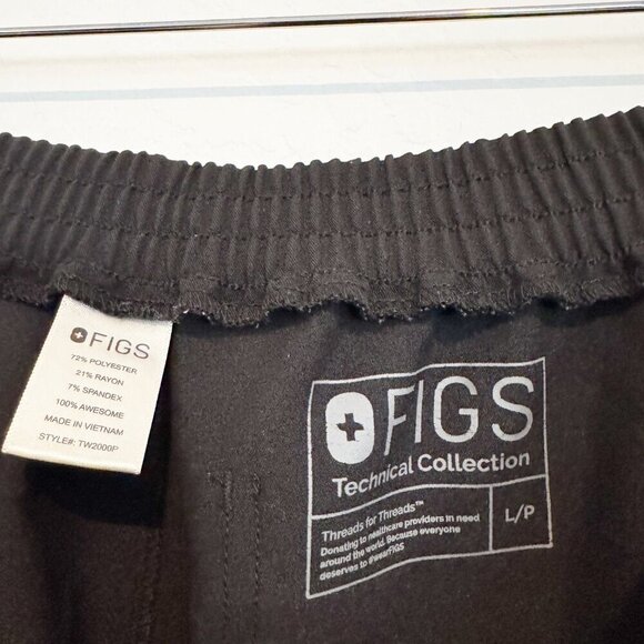 Figs Petite Yola Straight Leg Skinny Fit Medical Scrub Cargo Pants Black Large - Picture 7 of 12
